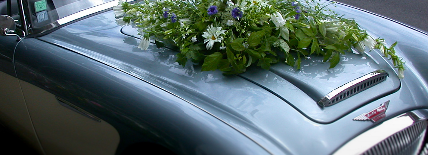 Décoration florale sur voiture
