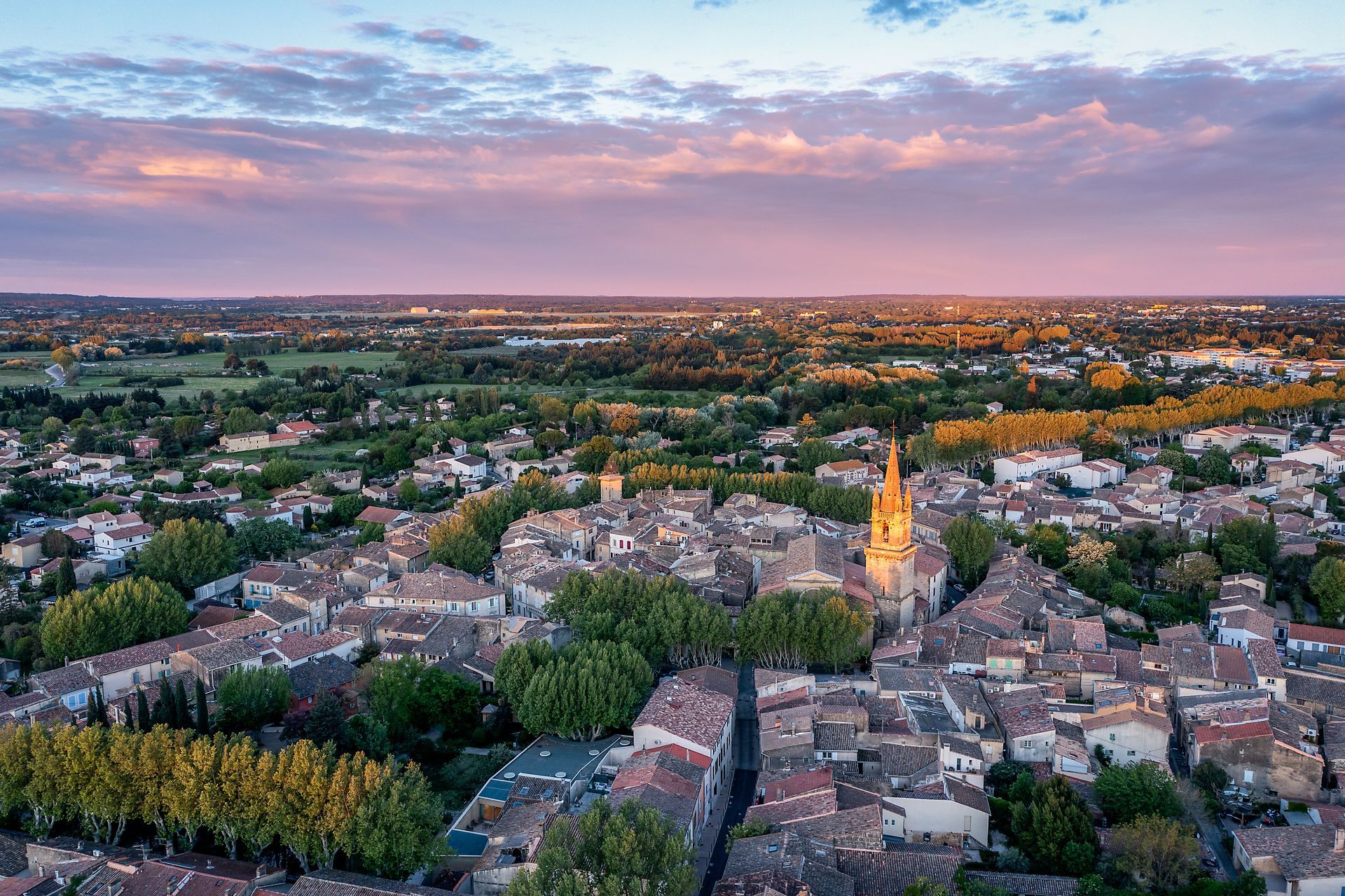La ville de Pélissanne, vue du haut.