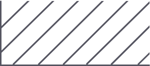 Une forme rectangulaire remplie de lignes diagonales, créant une zone ombrée.