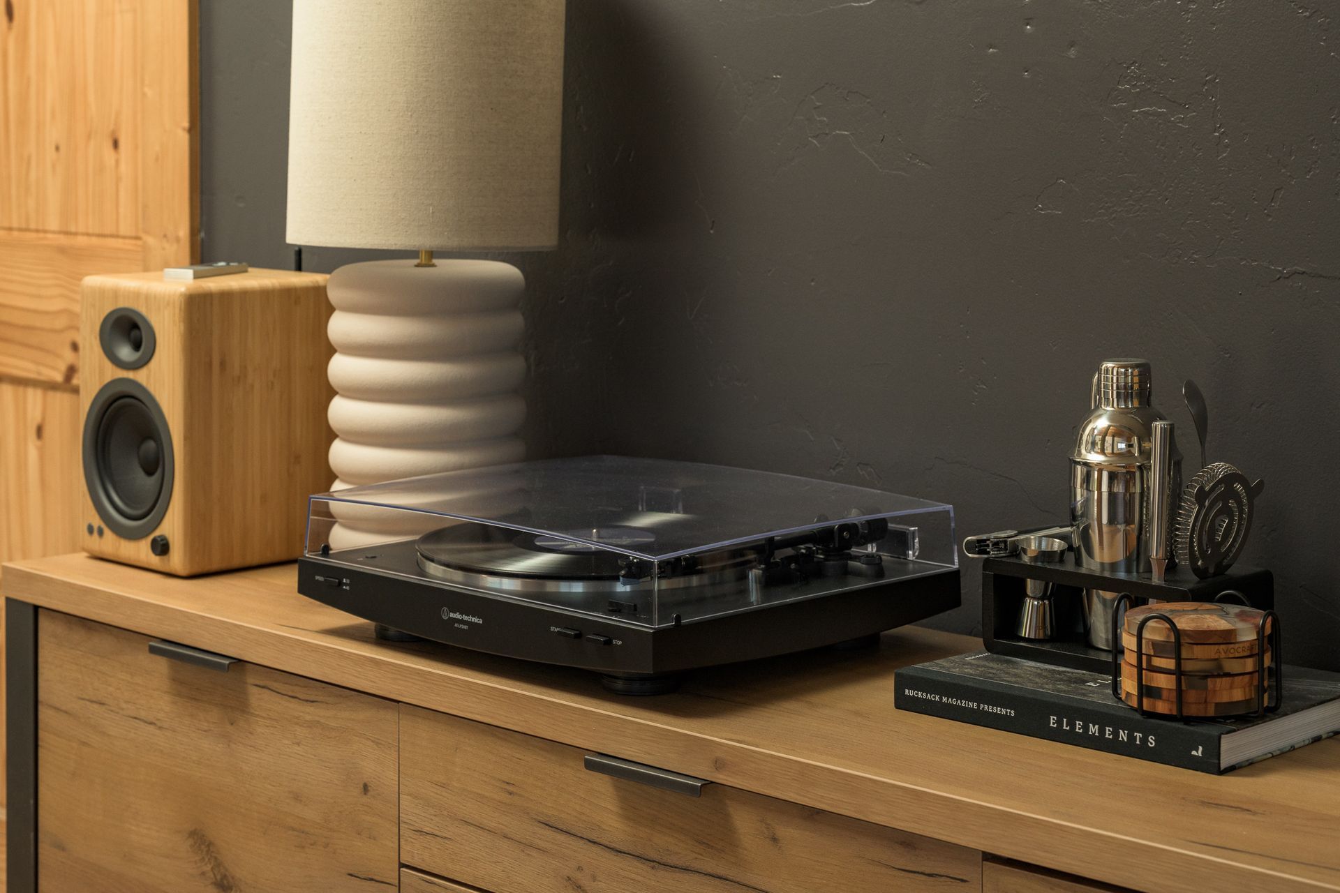 Turn Table on console table