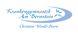Logo der „Krankengymnastik Am Bernstein“ mit stilisierter Person und Halbmondbogen, Name „Christine Wendl-Stern“.