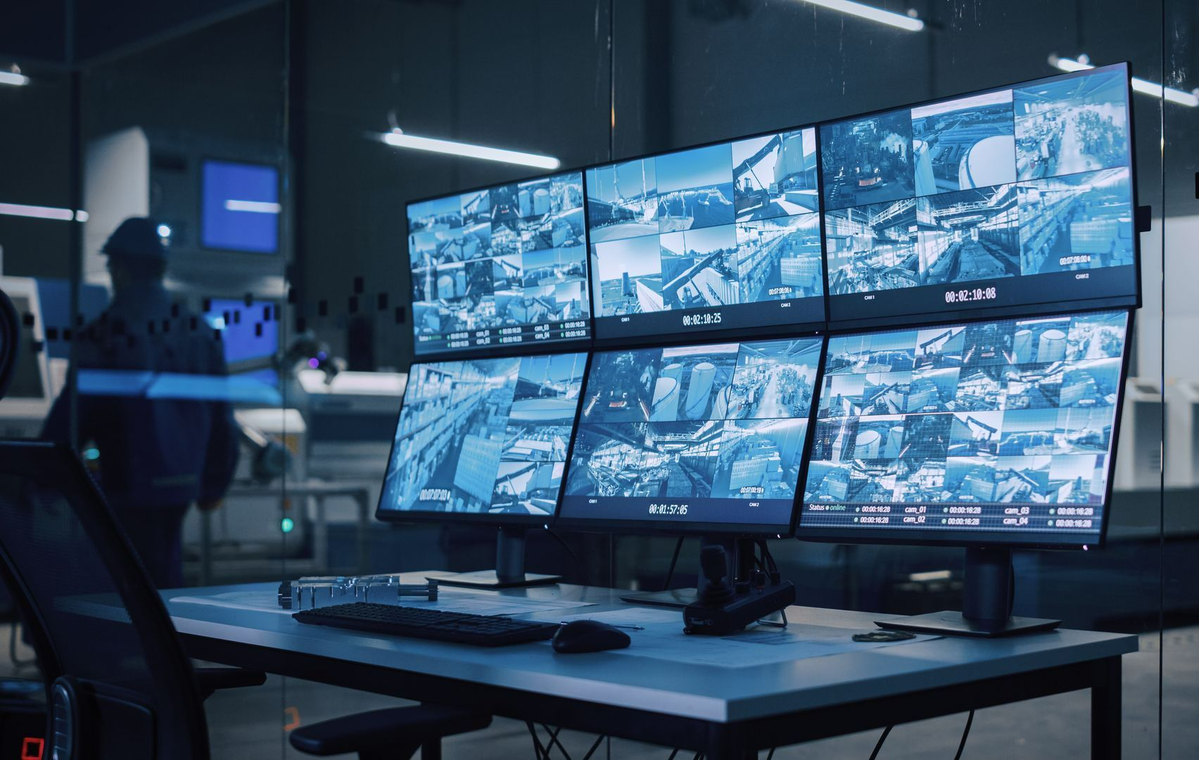 Système de vidéosurveillance sur plusieurs écrans