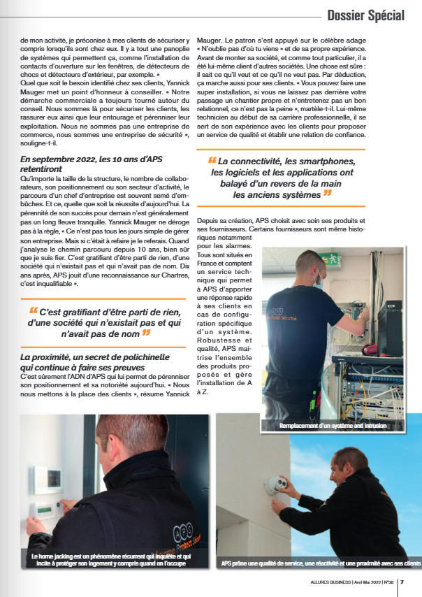Page d'un magazine de communication