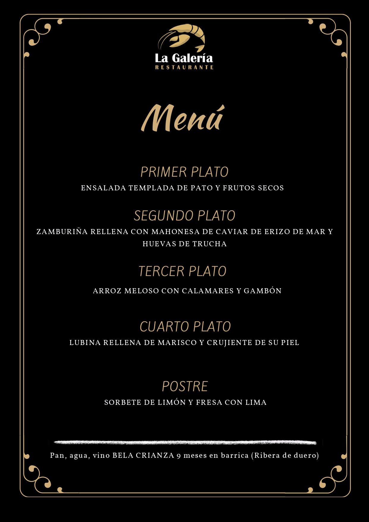 menu para grupos