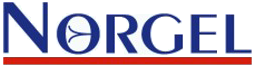 Das Norgel-Logo ist blau und rot auf weißem Hintergrund.