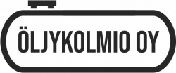 Mustavalkoinen kyltti, jossa on lihavoitu teksti ”ÖLJYKOLMIO OY”.