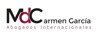 Logo for MdC Carmen Garc&iacute;a law firm: black and burgundy initials, "Carmen Garc&iacute;a" text, "Abogados Internacionales" below.