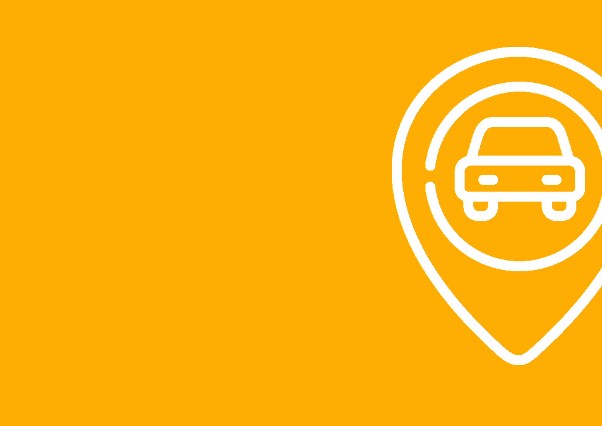 Ein Symbol eines Autos in einer Stecknadel auf gelbem Hintergrund.