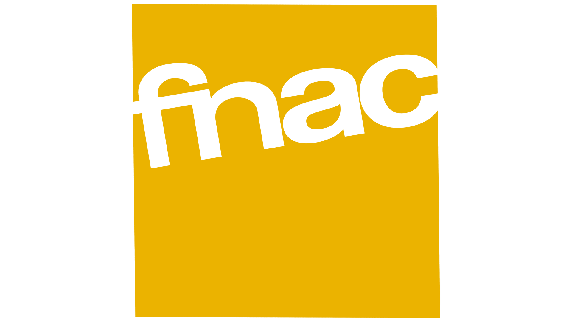El logotipo de Fnac es amarillo y blanco sobre un fondo blanco.