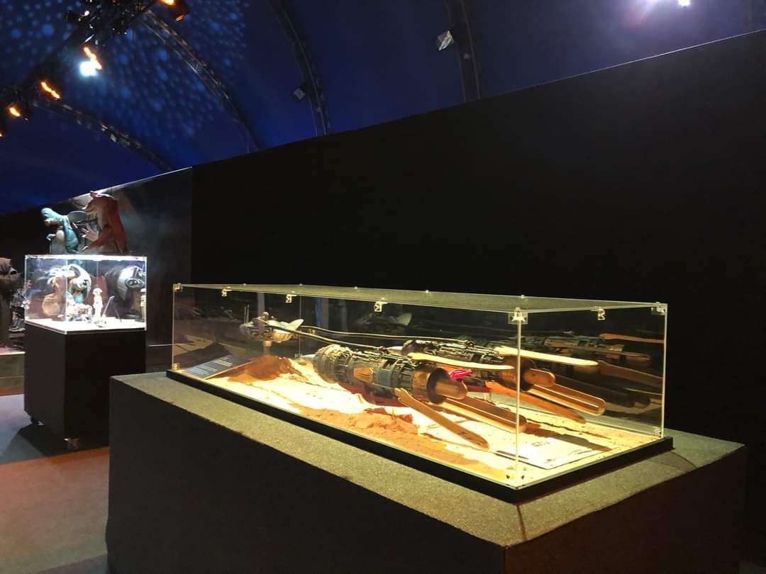 Una vitrina con una maqueta de un barco en su interior