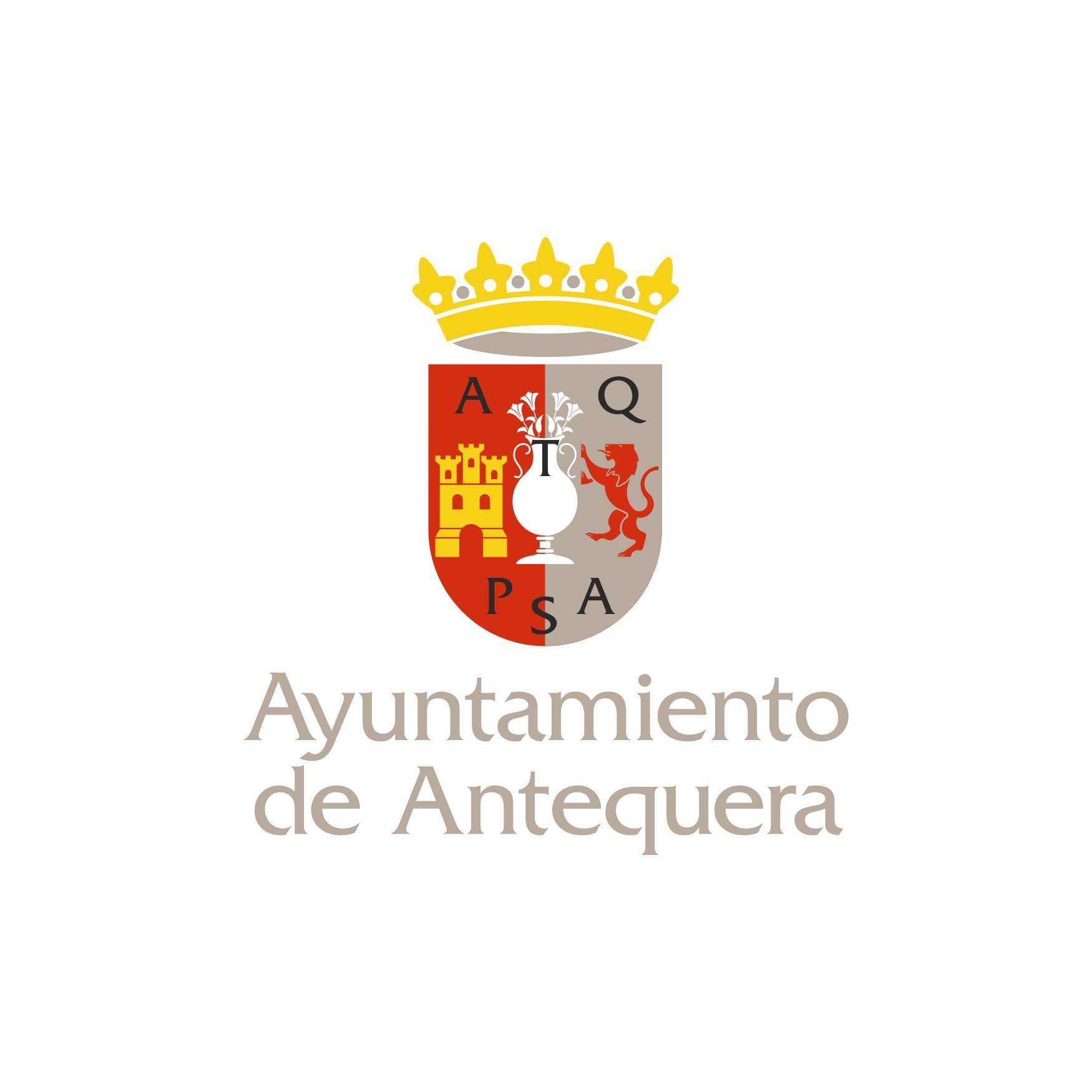 The logo for ayuntamiento de antequera has a crown on it