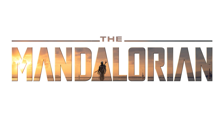 El logotipo del mandaloriano se muestra sobre un fondo blanco.