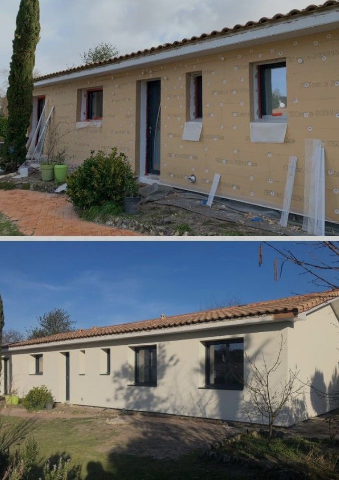 Un avant/après de travaux d'isolation par l'extérieur