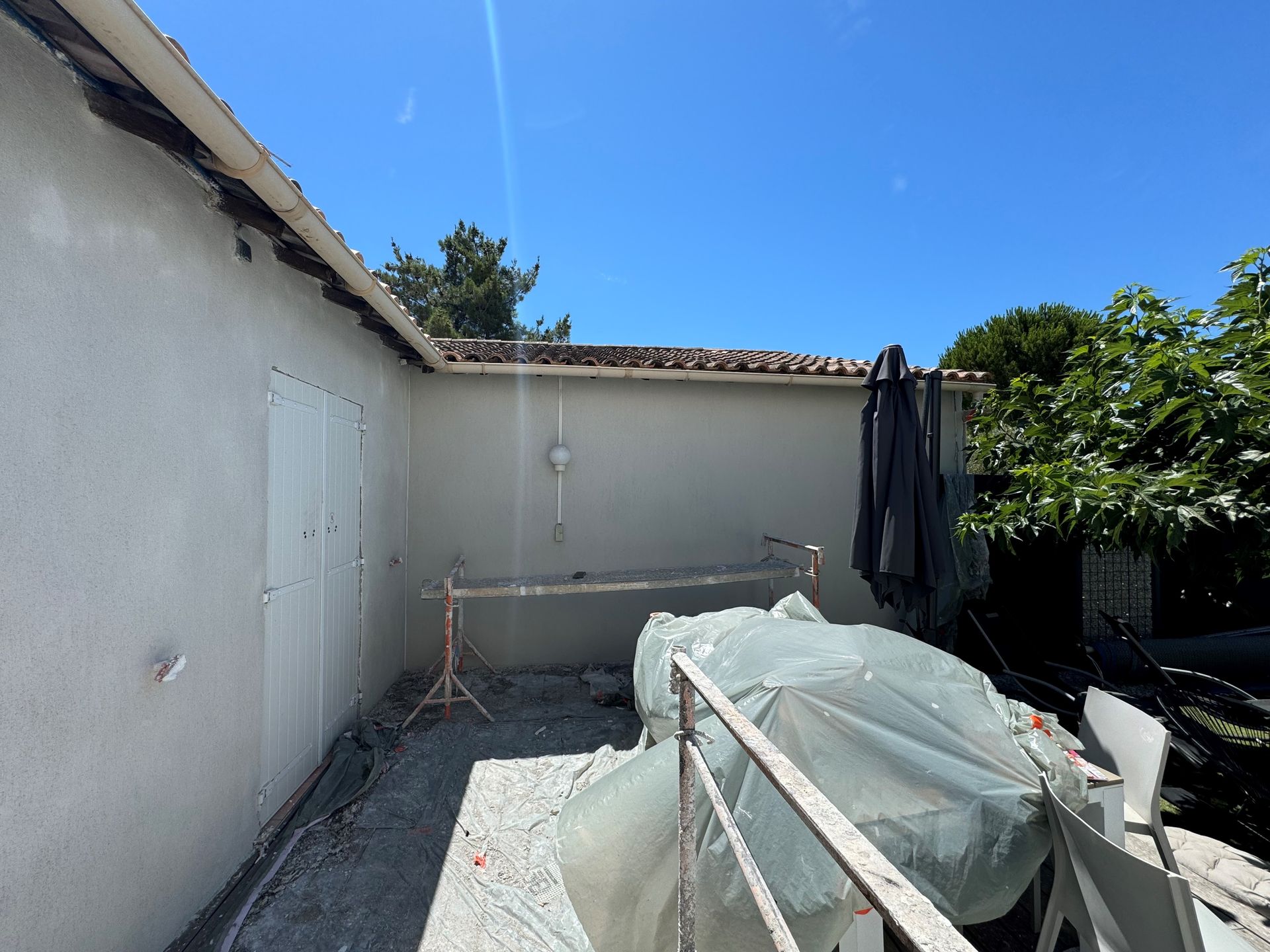 Façade en cours de ravalement