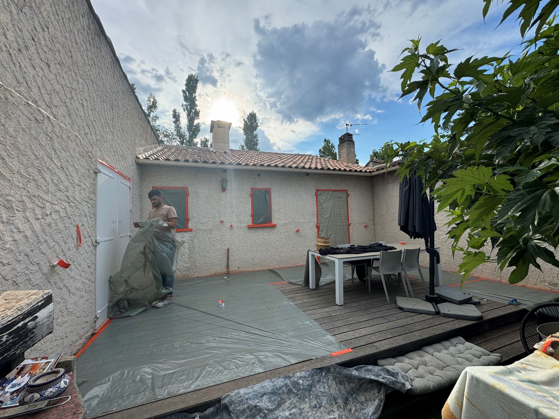 Préparation chantier ravalement de façade