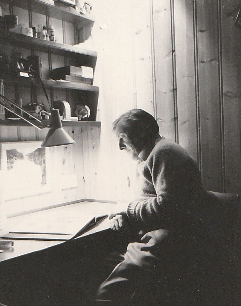 Frederick Edward Ted Smith in his workshop