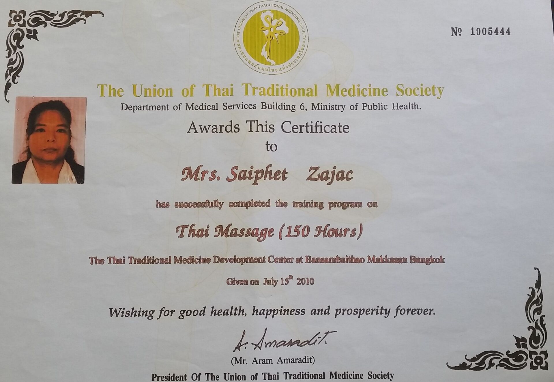 Zertifikat Ruan Thai