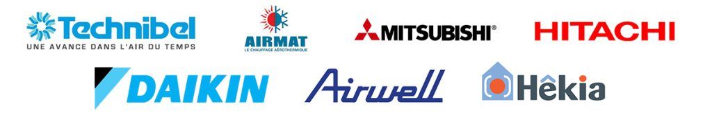 Logos des marques de pompes à chaleur partenaires