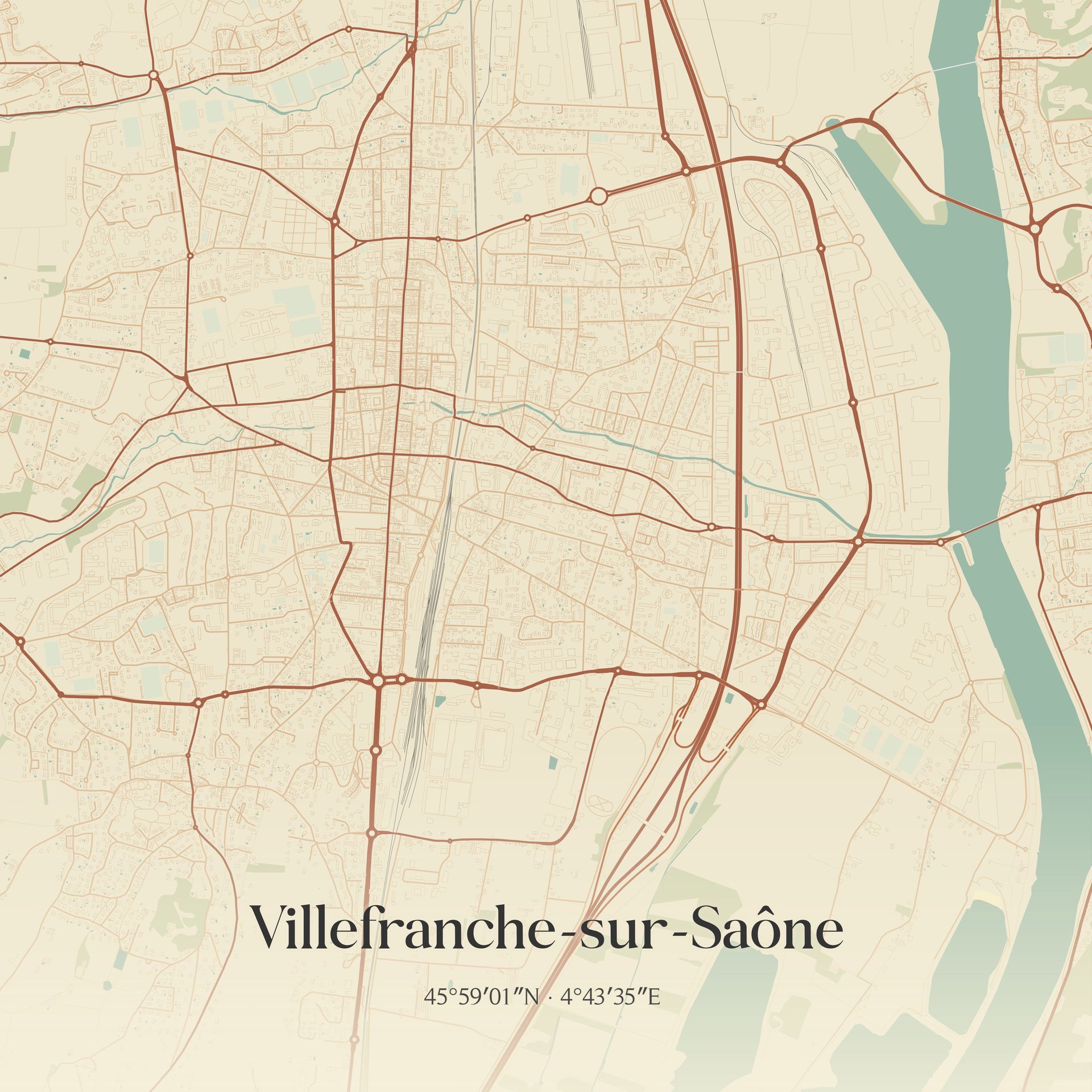 Plan de Villefranche-sur-Saône