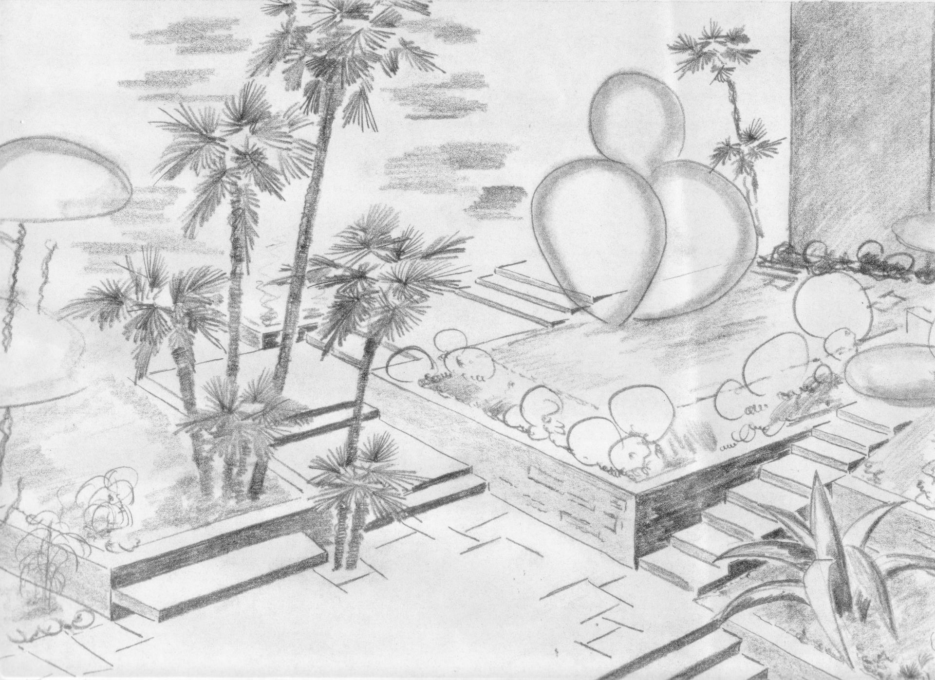 Skizze Gartenplanung