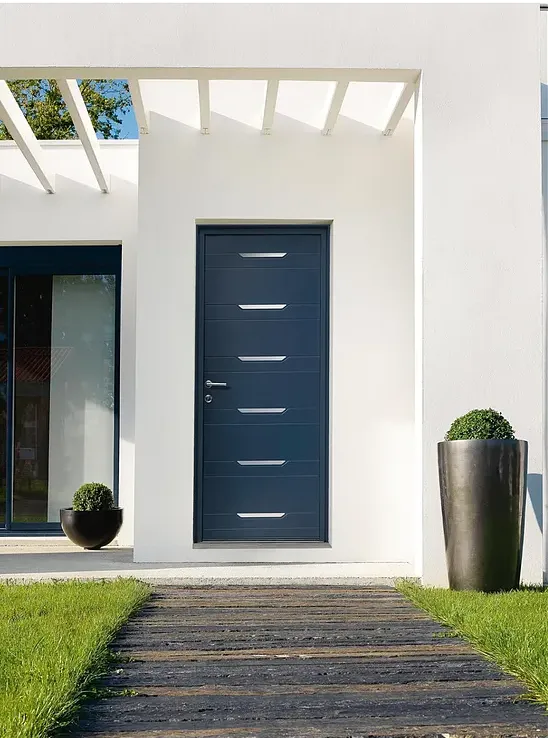 Porte d'entrée en aluminium grise Bordeaux