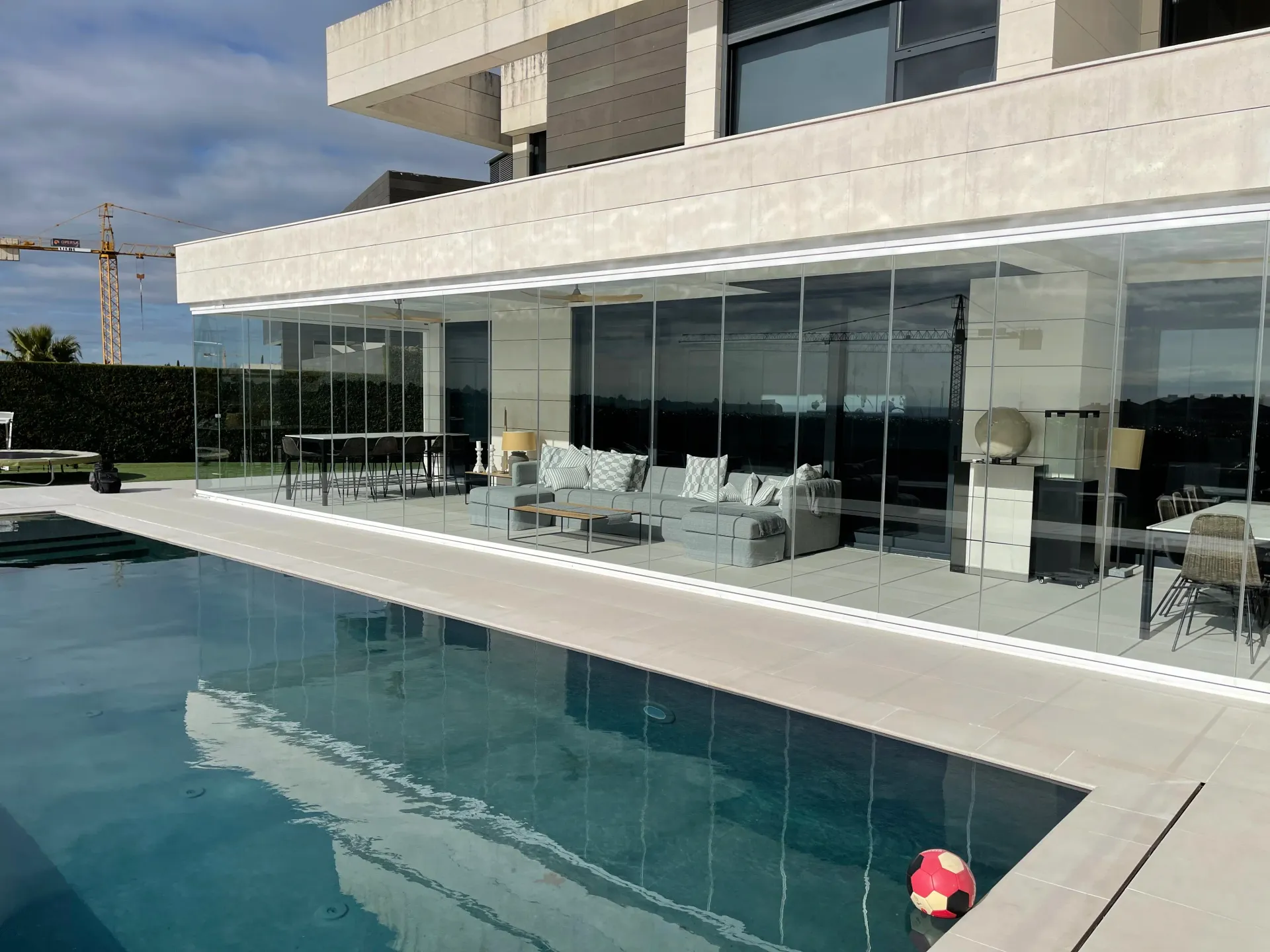 cortina de cristal terraza en Madrid