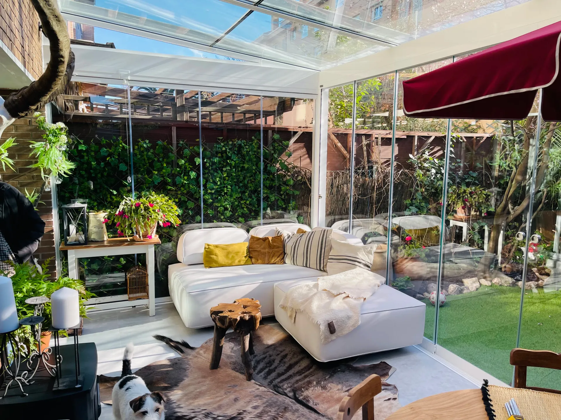 cortina de cristal terraza en Madrid