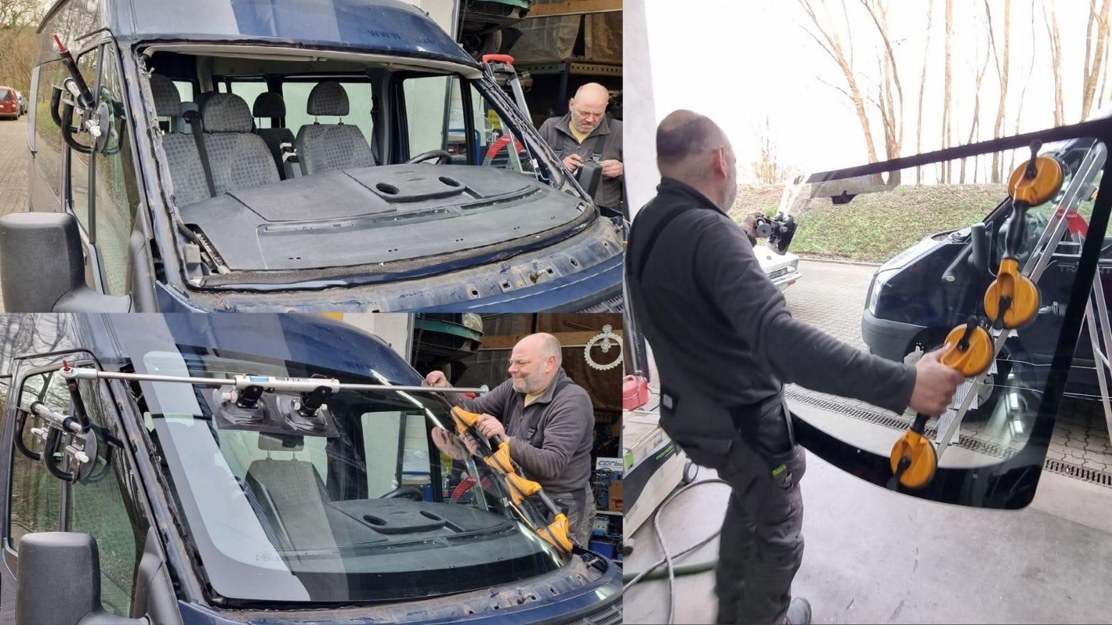 Windschutzscheibe wird ausgetauscht