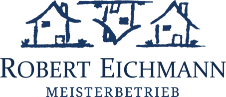 The logo for robert eichmann meisterbetrieb is blue and white