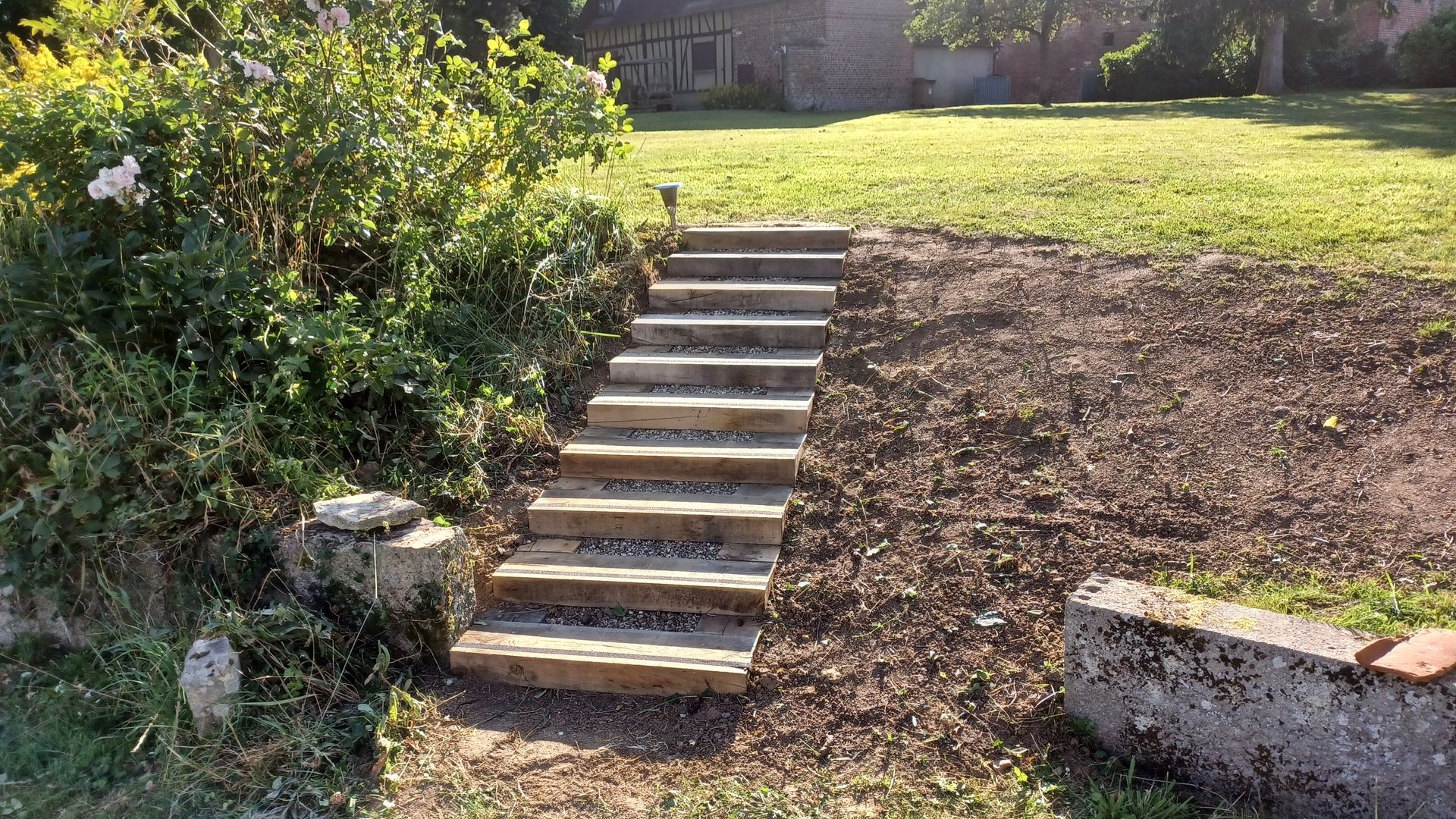 Des marches de jardin après travaux