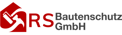 Logo mit roter Hausform, Hammer, Farbrolle und dem Schriftzug „RS Bautenschutz“.