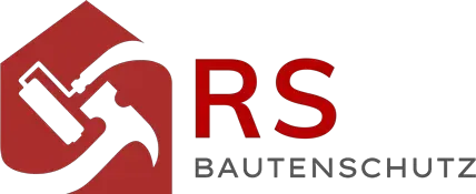 Logo mit roter Hausform, Hammer, Farbrolle und dem Schriftzug „RS Bautenschutz“.