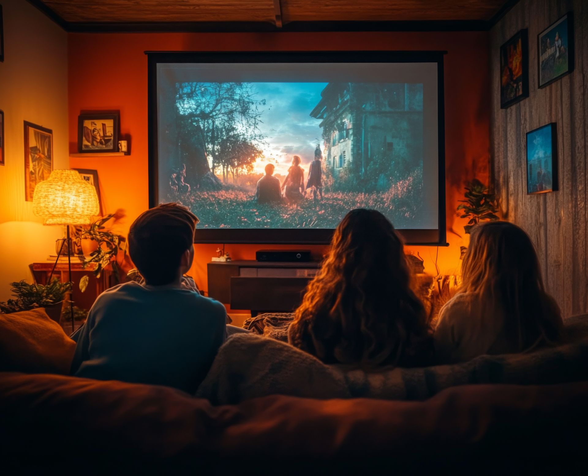 Une famille qui regarde la télévision