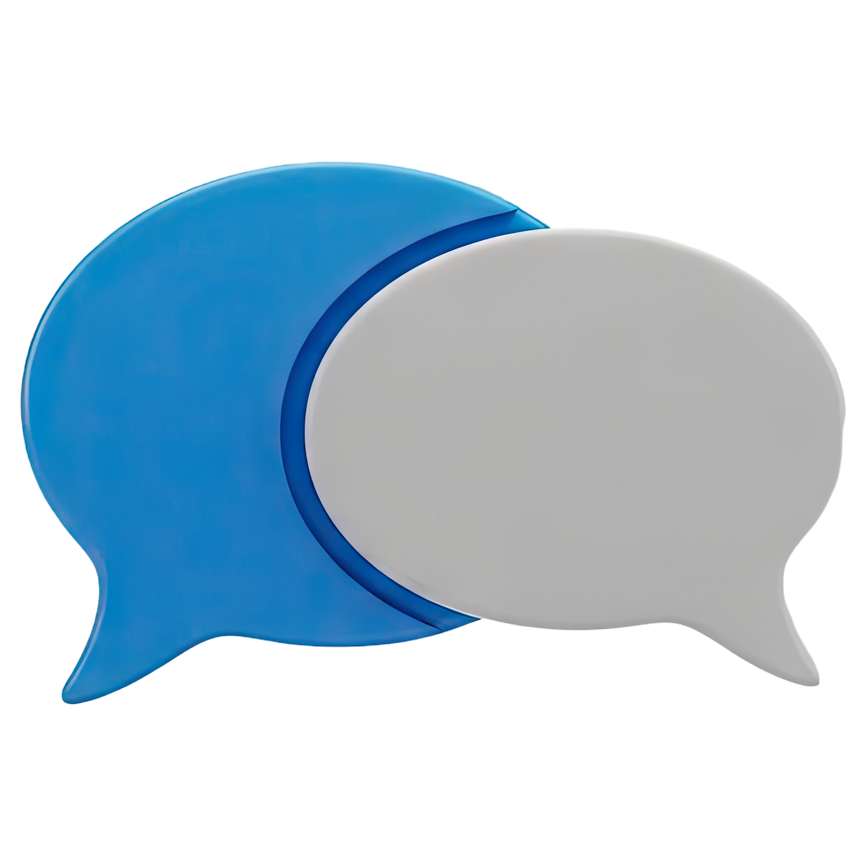 Des bulles de discussion.