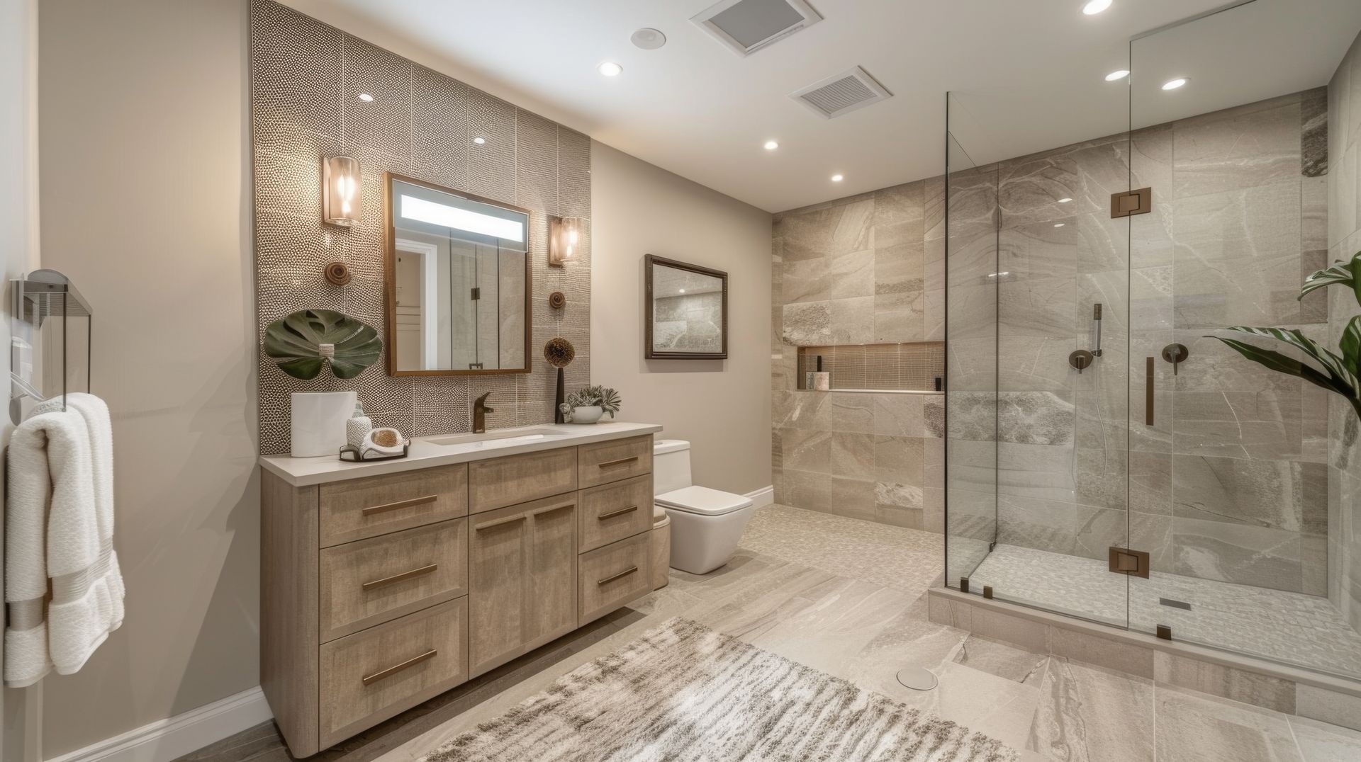 Une salle de bain rénovée.
