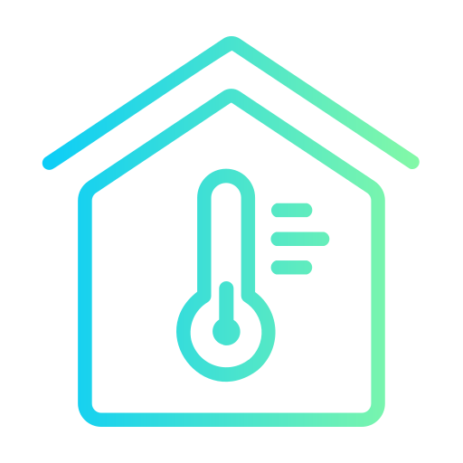 Une maison avec un thermomètre.