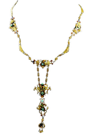 Collier néorenaissance début XIXᵉ - Or et émaux italiens