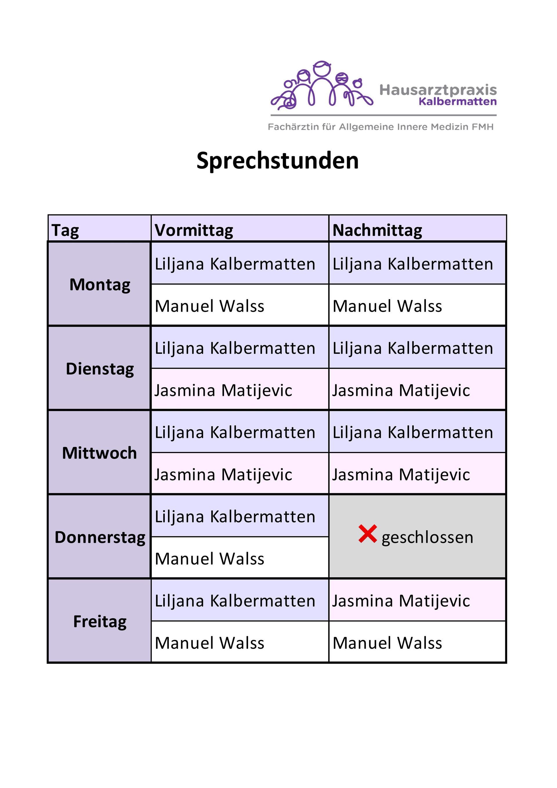 Hausarztpraxis Liljana Kalbermatten|Reinach BL