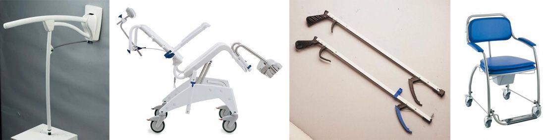 Un collage de cuatro imágenes de diferentes tipos de equipos médicos.