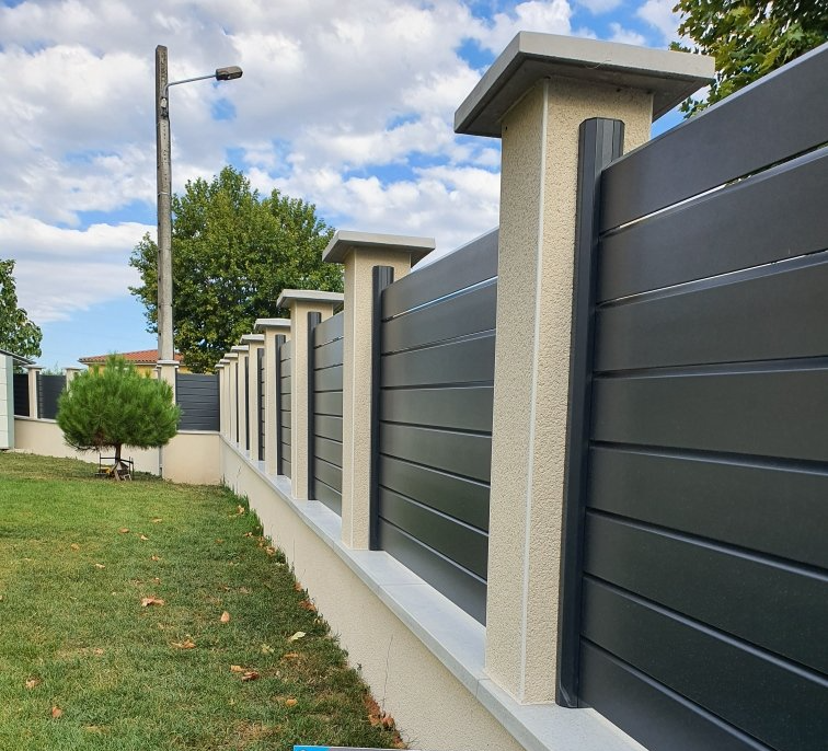 Clôture de jardin gris anthracite