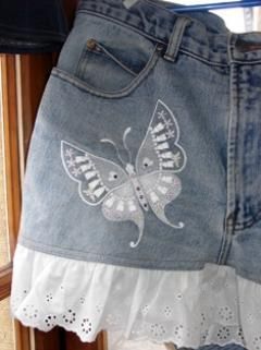 Designerjeans selber gestaltet.