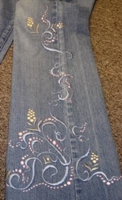 Designerjeans selber gestaltet.