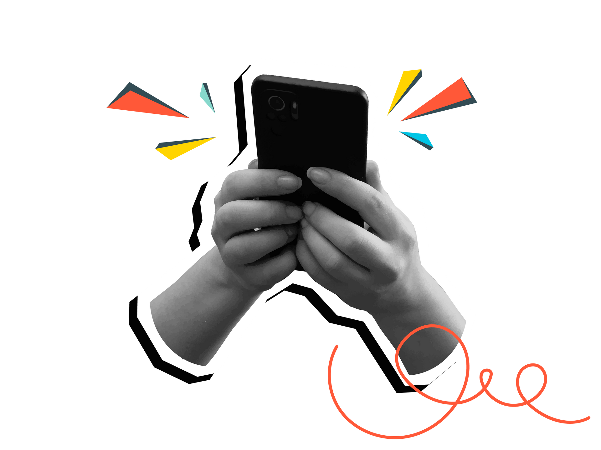 Des mains sur un téléphone
