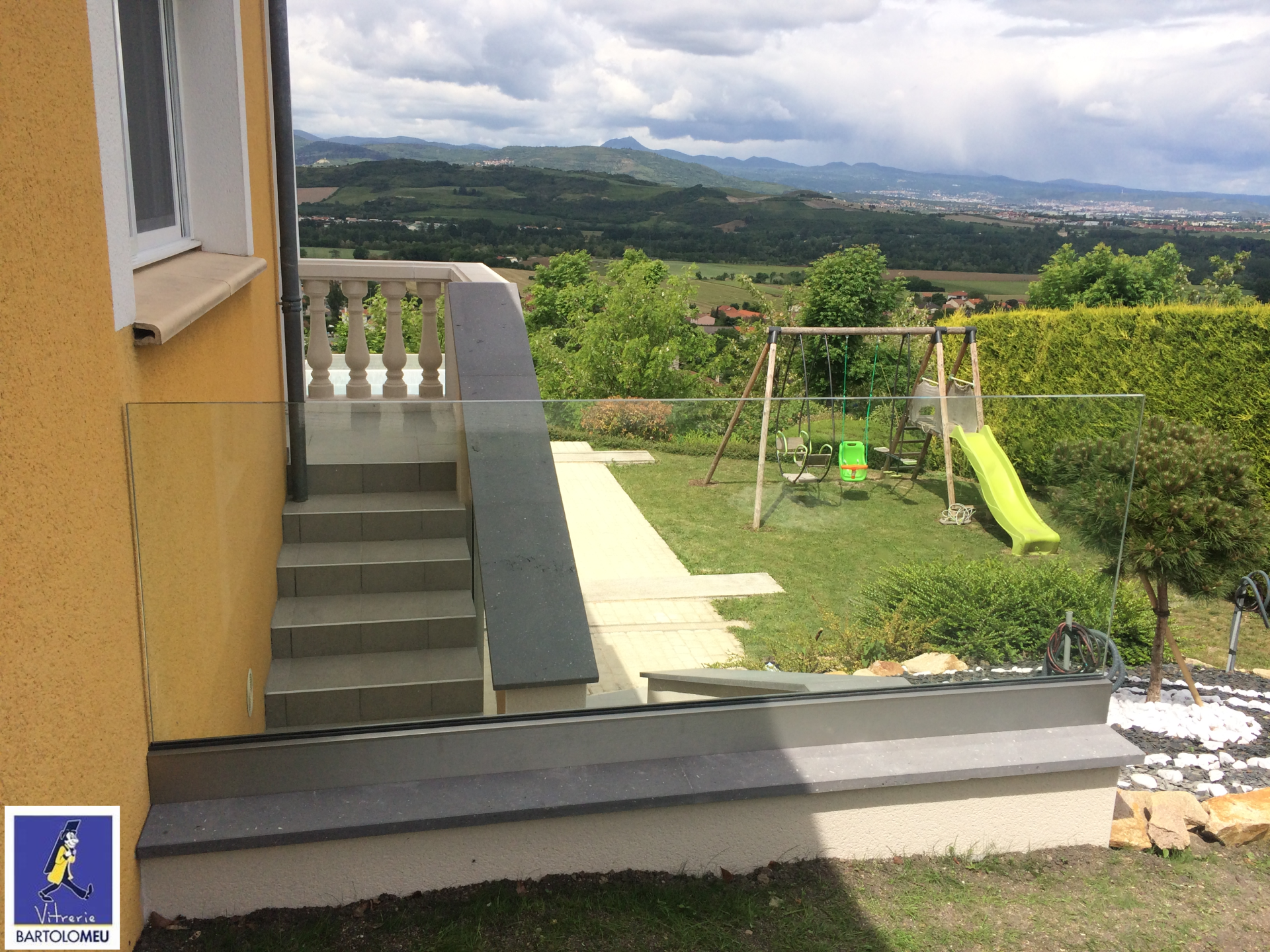 Garde-corps entièrement vitré