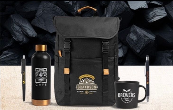 Gourde, sac, stylo et tasse personnalisés noirs