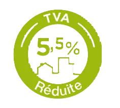 Logo TVA réduite à 5,5%