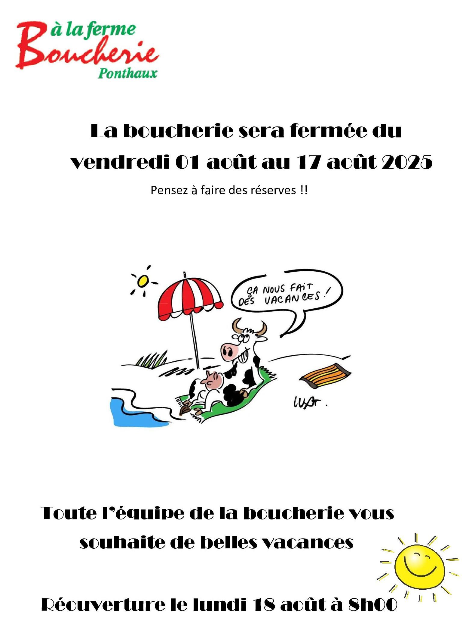 À la Ferme Boucherie - vacances d'été