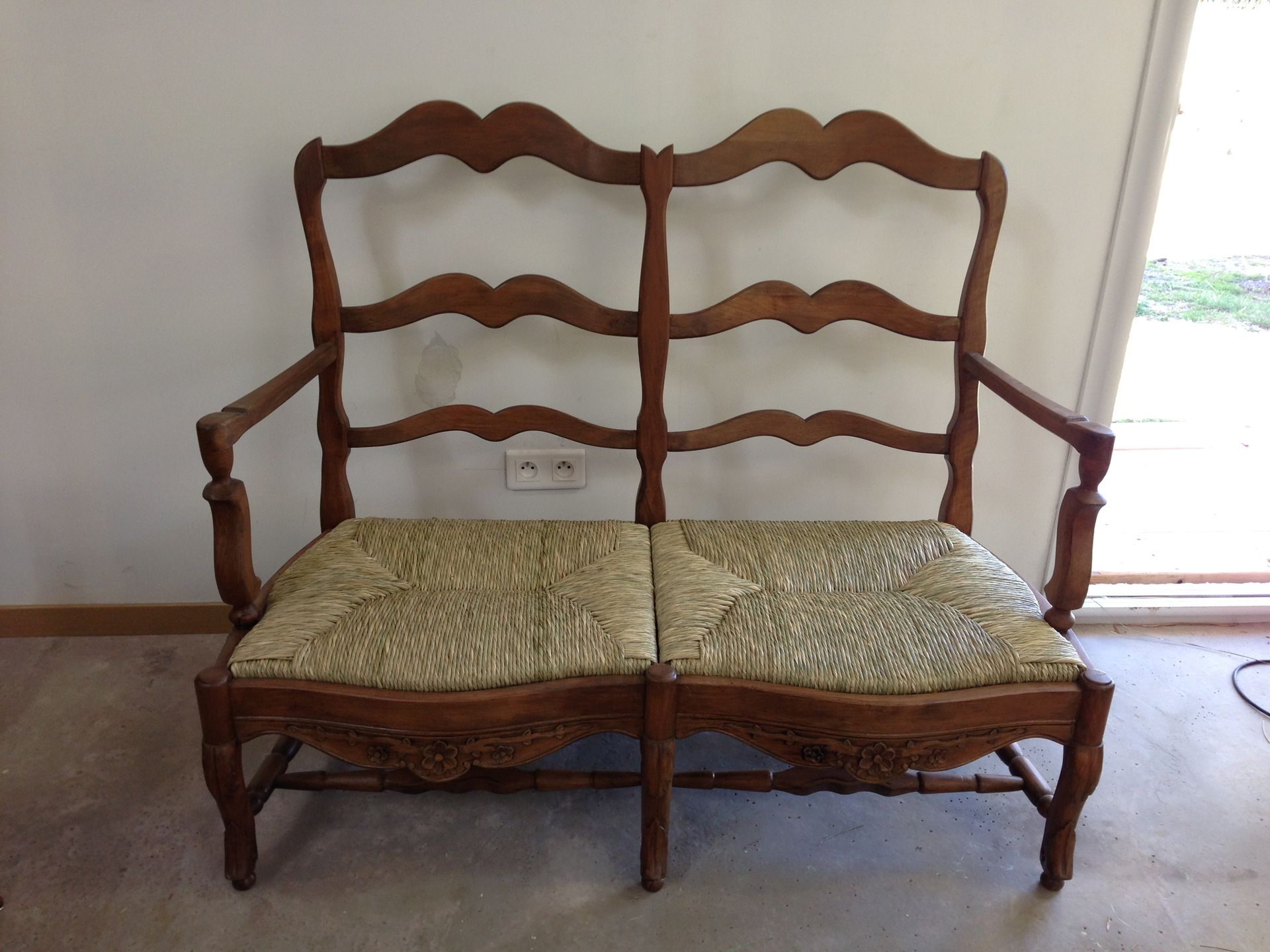 Rempaillage de banquette terminé