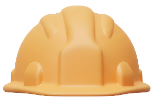 Casque de chantier jaune.