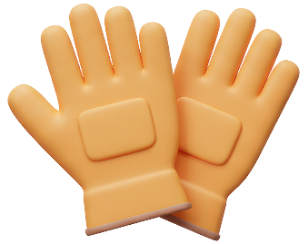 Paire de gants de travail orange clair, chacun doté d'un renfort sur la paume.